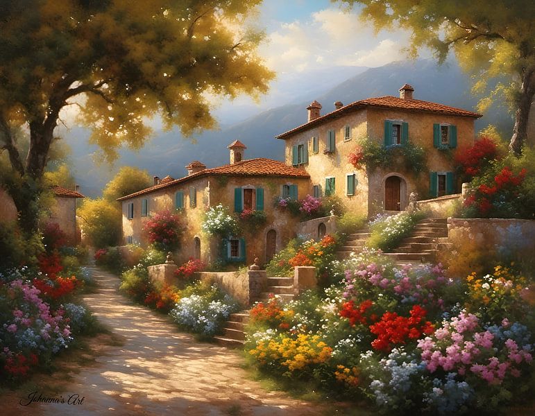 Romantic Village 7 by Johannas Art Creations