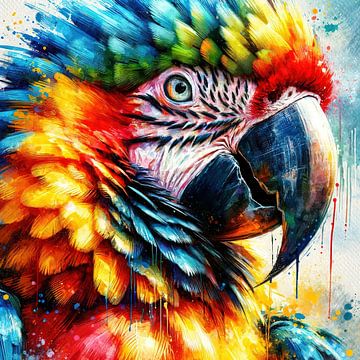 Watercolor Macaw #1 by Chromatic Fusion Studio