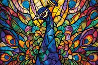 Stained glass peacock in vibrant colours by Imperial Art House thumbnail