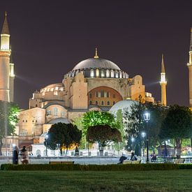 Hagia Sophia bei Nacht, Istanbul von Niels Maljaars