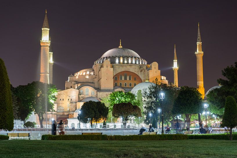 Hagia Sophia bei Nacht, Istanbul von Niels Maljaars