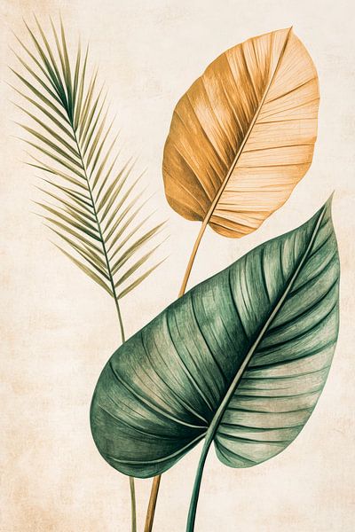 Exotic leaves on a soft background by Poster Art Shop