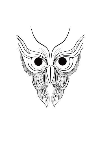 Poster uil - owl - dierenprint kinderkamer - zwart wit
