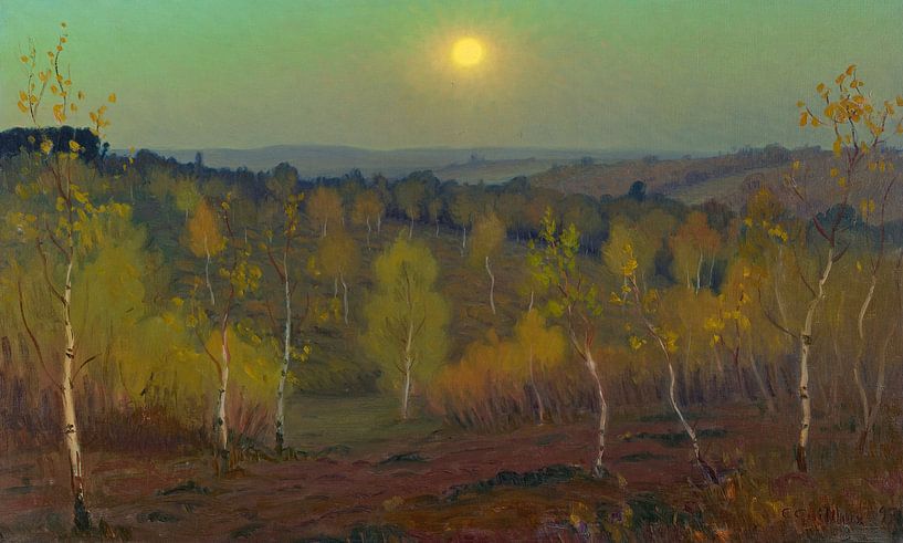 Charles Guilloux,Nuit au clair de lune dans la forêt de Montmorency par finemasterpiece