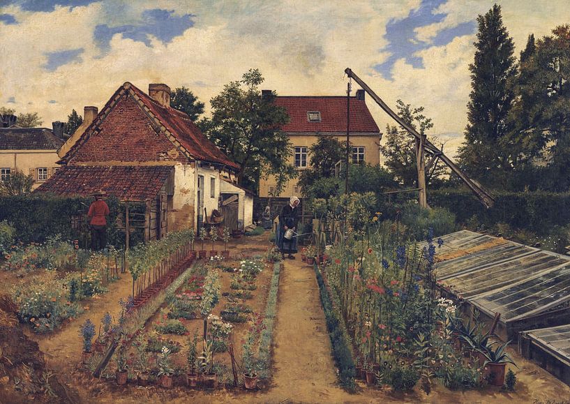 Henri De Braekeleer, Flower nursery garden, 1864 by Atelier Liesjes