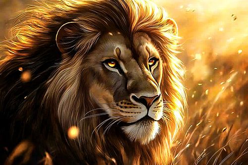 Majestueuze leeuw in zonlicht