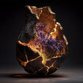 Lavendel in einer Vase aus Bruchstein von TheXclusive Art