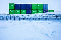 Blue-green containers in Longyearbyen by Martijn Smeets thumbnail