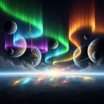 Ein Schleier aus Polarlichtern, der die Geheimnisse der Planeten verbirgt.