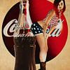 Pin Up Girl with Coca Cola Draw Art Paintings of the 1960s by Jan Keteleer