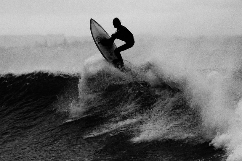 Surfer Catching Waves by Walljar