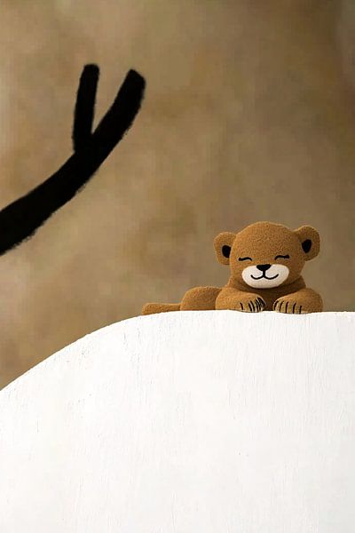 Niedliches Löwenjunges auf Weiß von Art & Soul Creations