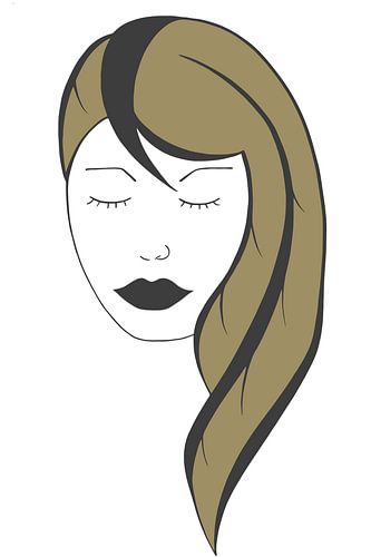 Vrouw met haar aan één zijde