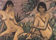Zwei in Dünen sitzende Mädchen, Otto Mueller - ca 1926 von Atelier Liesjes Miniaturansicht