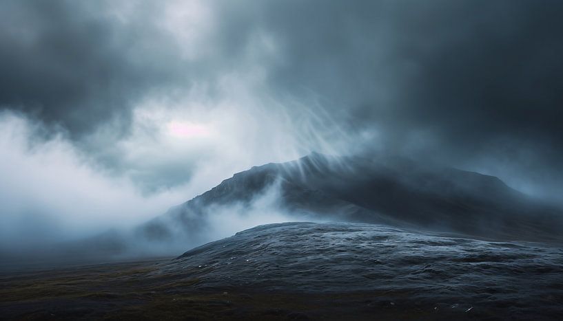 Zee tijdens stormen van fernlichtsicht