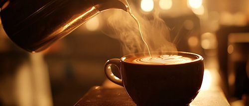 Steaming coffee in a cosy atmosphere by Poster Art Shop