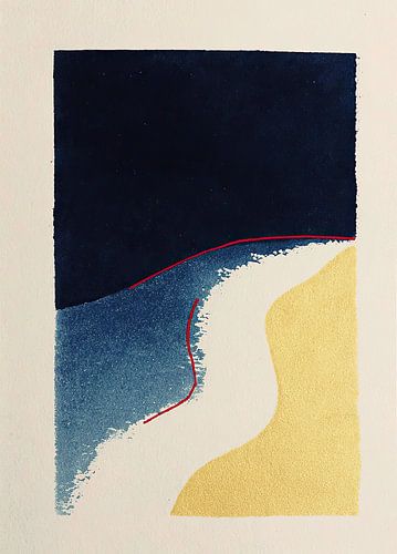 Minimalistische vormstudie Blauw Geel Rood