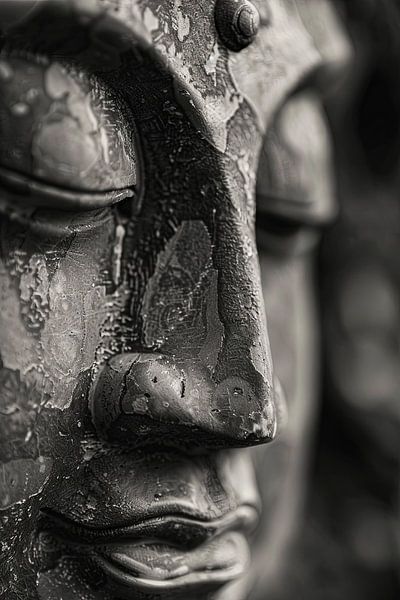 Bouddha zen en noir et blanc par Poster Art Shop