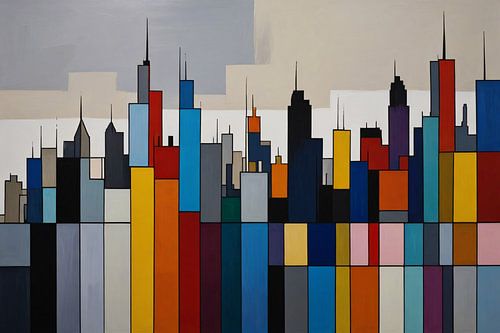 Abstracte kleurrijke stadsgezicht skyline