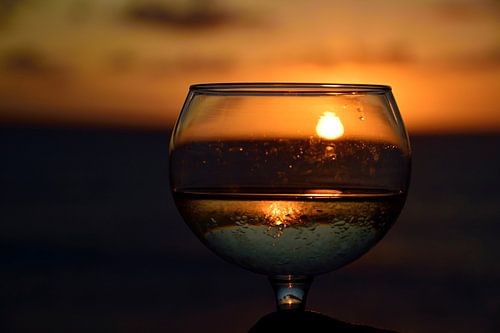 Zonsondergang in een glas