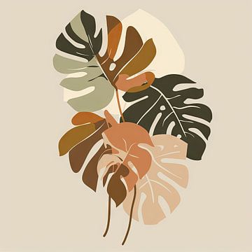 Monstera bladeren illustratie