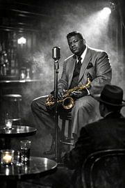 Nachtclub Saxofonist in Chicago van Digital Picture Art