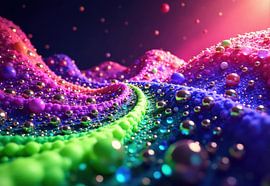 Mehrfarbig schillernde Kugel-Landschaft von Markus Gann