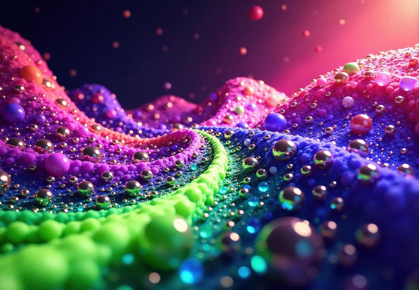 Multicolored Iridescent Sphere Landscape by Markus Gann
