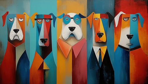 Abstracte boze honden panorama