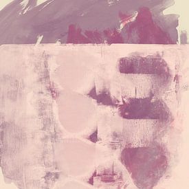 Peinture abstraite en blanc, rose, lilas sur Art minimaliste abstrait