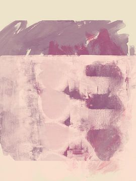 Peinture abstraite en blanc, rose, lilas