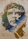 Wandgemälde von Ernesto Che Guevara, in Braun-, Grün- und Blautönen in Havanna, Kuba von WorldWidePhotoWeb Miniaturansicht