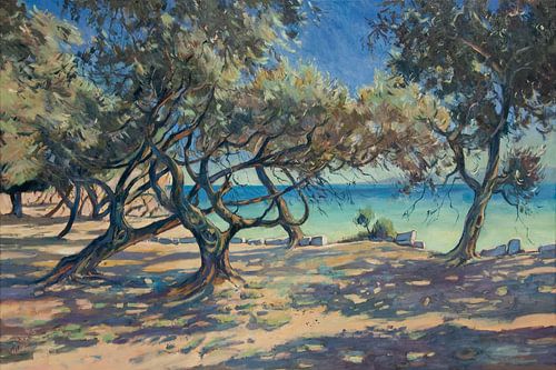 Marmari Beach in de ochtend