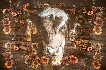Cow amid flowers "Flowering Tin"