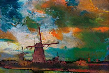 Niederländische Windmühlen von Harry Hadders