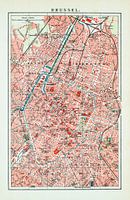 Vintage plattegrond Brussel ca. 1900