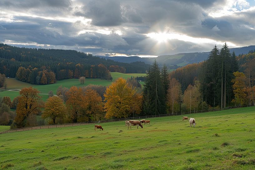 cows in the meadow by Egon Zitter