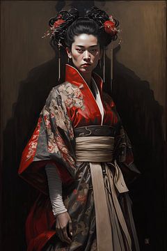 Geisha Dreams Roter Kimono von DNH Artful Living