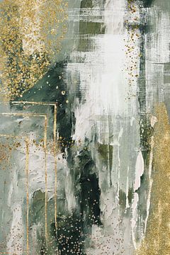 Groen en goud moment 2 van Sally Ann Moss