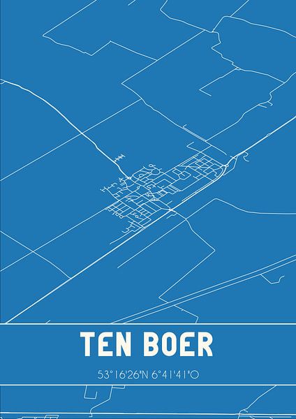 Blueprint | Map | Ten Boer (Groningen) by Prints of Place