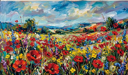 Wildblume unter einem stimmungsvollen Himmel