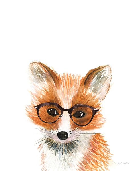 Fox in Glasses, Mercedes Lopez Charro by Wild Apple