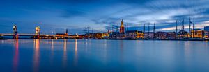 Panorama of the city of Kampen on the river IJssel
