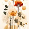 Fleurs Modernes Abstraites sur Dakota Wall Art