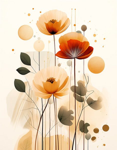Fleurs Modernes Abstraites par Dakota Wall Art
