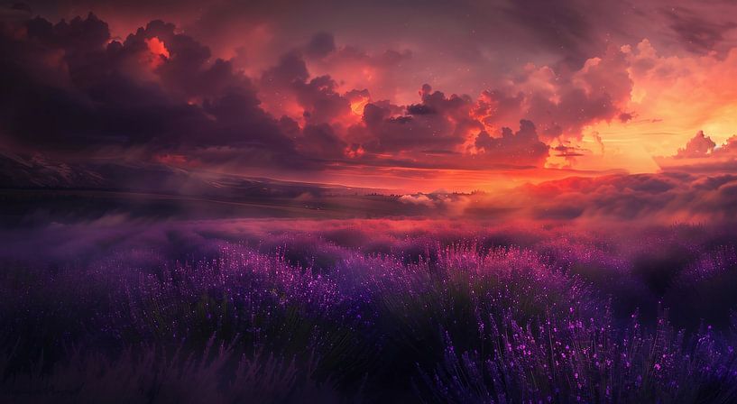 Gouden lavendel uur van fernlichtsicht