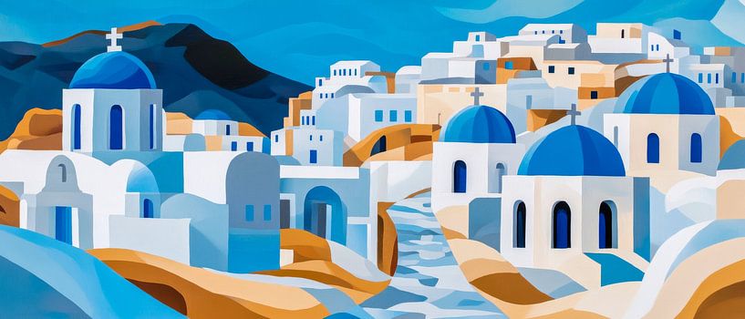 Grieks kustlandschap van Poster Art Shop