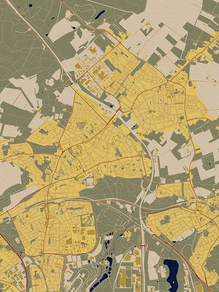 Map of Landgraaf in the style of Gustav Klimt by Maporia