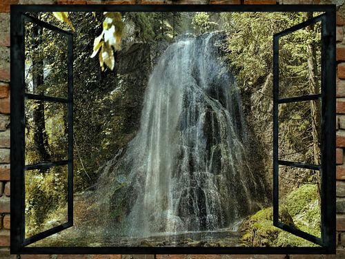Raam uitzicht - Golling - Waterval