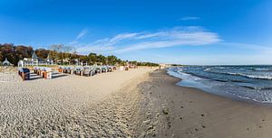 Panorama mit Strandkörben im Ostseebad Binz